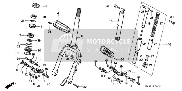 Forcella anteriore (CH125J/L/M/N/P/R)